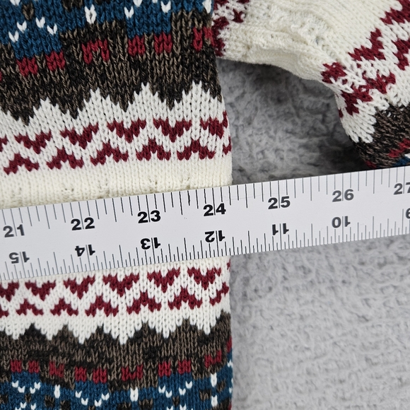 Vintage Grandpa Romanian Knitted Sweater Large Long Sleeve Cream - Picture 6 of 9